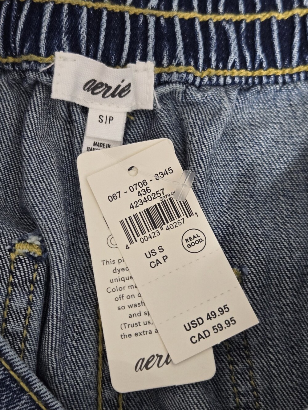 Aerie Daydream Denim Short Size S Rocky Blue NWT - Picture 5 of 5